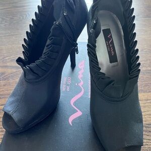 Nina Black Winged High Heels